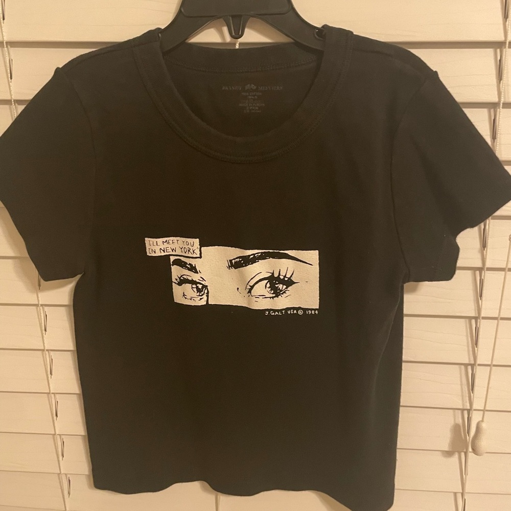 brandy melville "i'll meet you in new york" crop top shirt